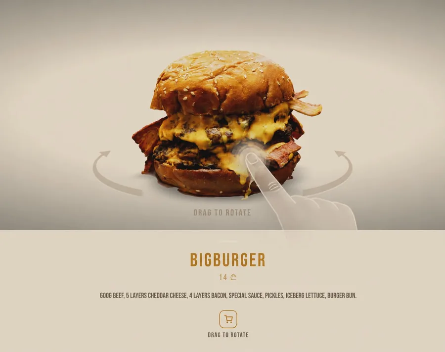 Rotating a 3D burger model on a phone